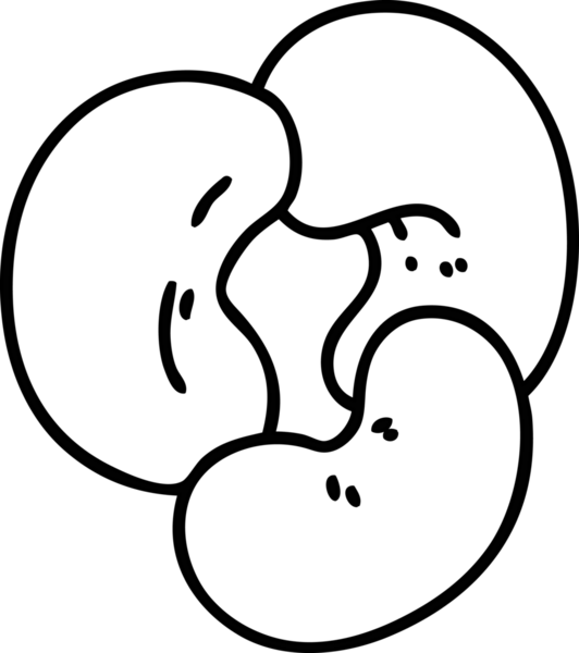 Bir insan tarafından çizilmiş çerez ikonu için çinko içerikli sağlıklı fındık karalaması.