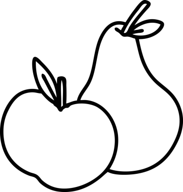 Bir insan tarafından çizilmiş elma ve armut çizimi