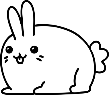 Bir insan tarafından çizilmiş mutlu bir tavşan ikonu çizimi.