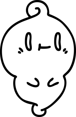 Bir insan tarafından çizilmiş mutlu bir cadılar bayramı ikonu çizimi