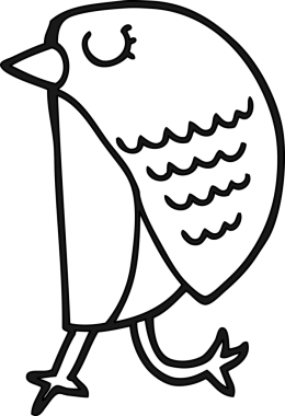 bir insan tarafından çizilmiş karikatür kuş simgesi