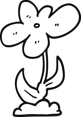 bir insan tarafından çizilmiş karikatür çiçek simgesi