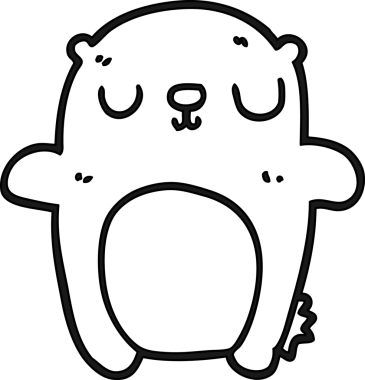 bir insan tarafından çizilmiş çizgi film ayı simgesi