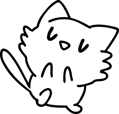 Bir insan tarafından çizilmiş şirin bir kedi ikonu çizimi.