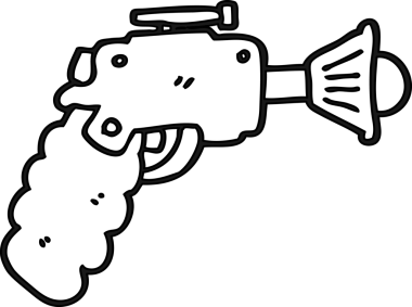 bir insan tarafından çizilmiş karikatür ışın tabancası ikonu