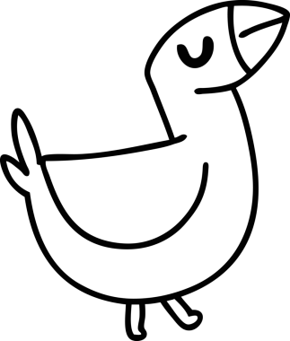 Bir insan tarafından çizilmiş bir çiftlik kuşu ikonu çizimi