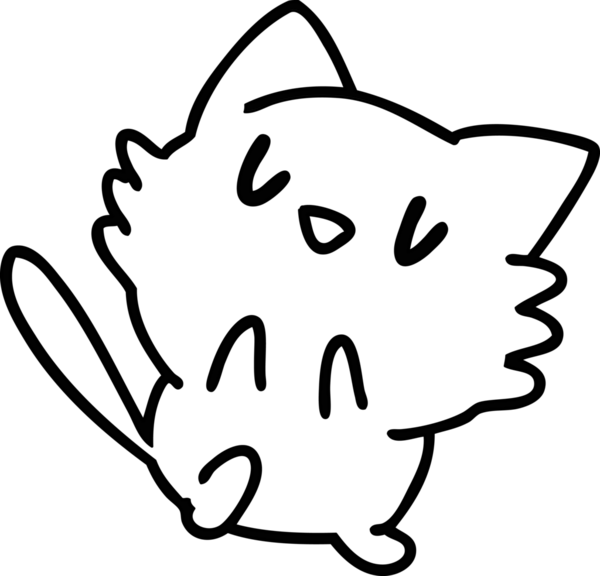 Bir insan tarafından çizilmiş şirin bir kedi ikonu çizimi.