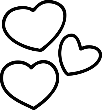 Bir insan tarafından çizilmiş çizgi karalama aşk kalpleri ikonu.