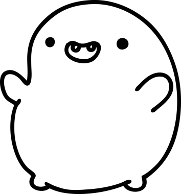 Bir insan tarafından çizilmiş mutlu fasulye yaratığının çizgi karalaması.