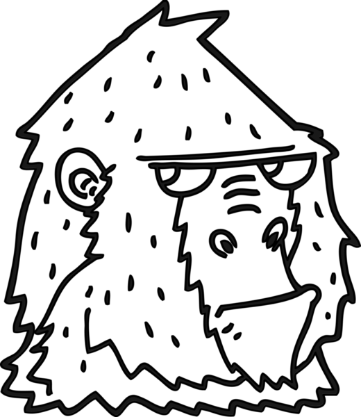 bir insan tarafından çizilmiş kızgın goril yüzü simgesi