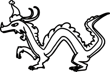 Bir insan tarafından çizilen Şenlikli Ejderha Kömürü Simgesi