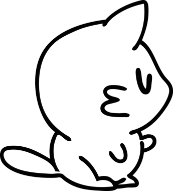 Bir insan tarafından çizilmiş şirin bir kedi ikonu çizimi.