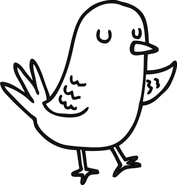 bir insan tarafından çizilmiş karikatür kuş simgesi