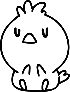 Bir insan tarafından çizilmiş küçük şirin bir kuş simgesi çizimi.