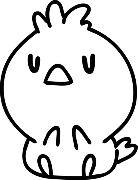 Bir insan tarafından çizilmiş küçük şirin bir kuş simgesi çizimi.