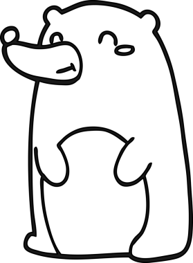 Bir insan tarafından çizilmiş sevimli çizgi film ayı ikonu