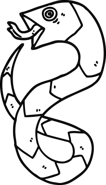 Bir insan tarafından çizilmiş tıslayan yılan simgesi