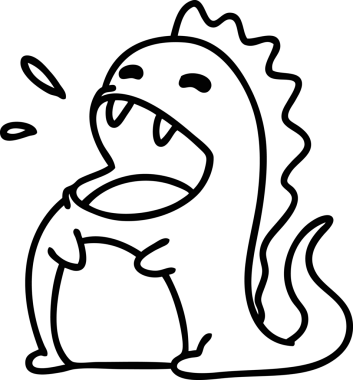 Bir insan tarafından çizilmiş mutlu bir dinozor ikonu çizimi