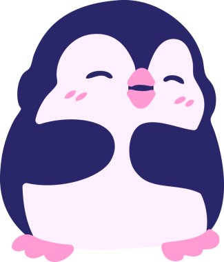 Parlak neon renginde şirin Penguen