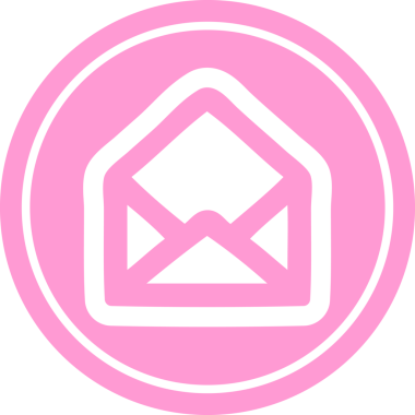 zarf harfi dairesel simgesi parlak neon rengi