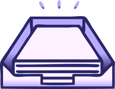 Parlak neon renkli gelen kutunun gradyan gölgeli karikatürü