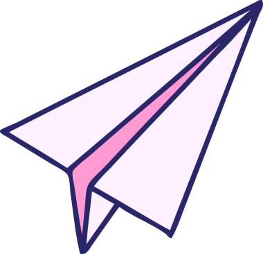 Parlak neon renkli kağıt uçak karikatürü.