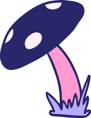 Parlak neon renkli bir kurbağa taburesinin el çizimi karikatürü.