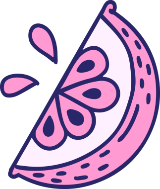 Parlak neon renginde geleneksel limon dilimi şeklinde dövme