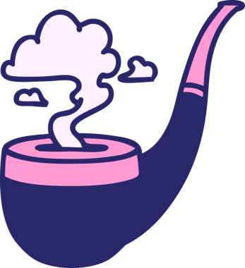 Geleneksel sigara içen piposunun parlak neon rengi dövmesi.