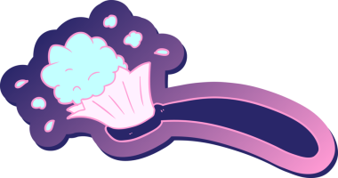 Çizgi film diş fırçası çıkartması ve parlak neon renkli diş macunu.