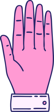 parlak neon renkli geleneksel bir el dövmesi