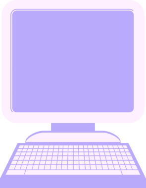 Parlak neon renkli bir bilgisayarın düz renk çizimi