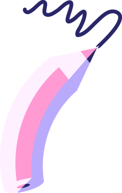 Parlak neon renkli bir çizgi çizen bir kalemin düz renk çizimi