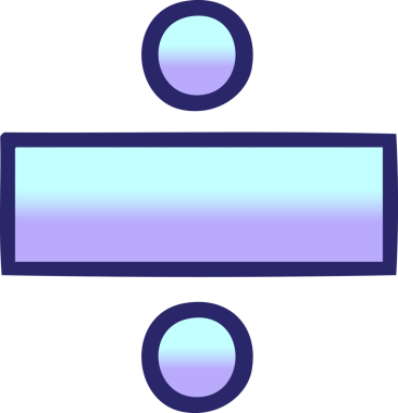 parlak neon rengi ile bir bölme sembolünün gölgelendirilmiş grafiği