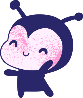 parlak neon renkli sevimli bir bayan böceğin desenli çizgi film çizimi kawaii