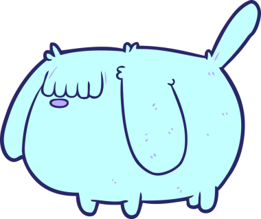 Parlak neon renkli sevimli çizgi film köpeği.