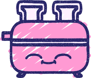 Parlak neon rengi çizen tost makinesi tebeşiri