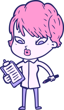 Parlak neon renkli çizgi film kadını