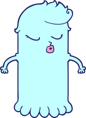 parlak neon renkli şirin bir hayalet.