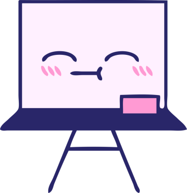 Parlak neon renkli beyaz bir karikatür.