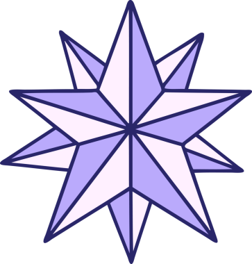 Parlak neon renkli bir yıldızın ikonik dövme şekli