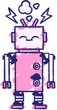 Parlak neon rengi çizen Robot Tebeşiri