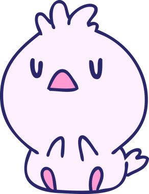 parlak neon renkli şirin küçük bir kuş karikatürü