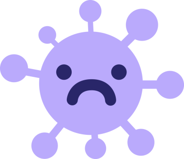 Parlak neon renkli basit üzgün virüs