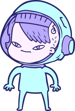 Parlak neon renkli astronot kadın.