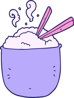 Parlak neon renkli pirinç kasesi.