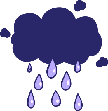 çizgi film bulutu parlak neon renginde yağmur yağıyor