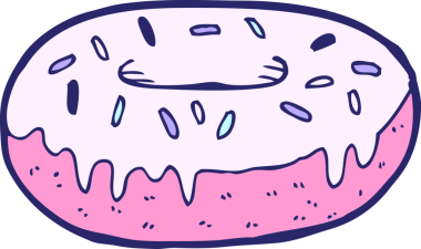 parlak neon renkli çizgi film donutu