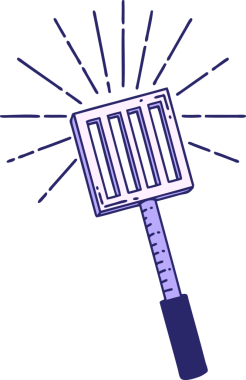 Parlak neon renkli geleneksel dövme stili mutfak spatulasının çizimi