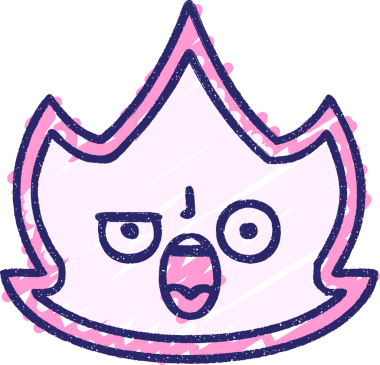 Alev Karakteri Tebeşiri Parlak neon rengi çiziyor